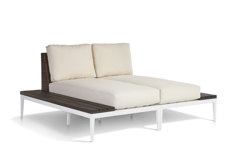 Stevie Double Chaise with End Tables - Aluminum - - Greathouse