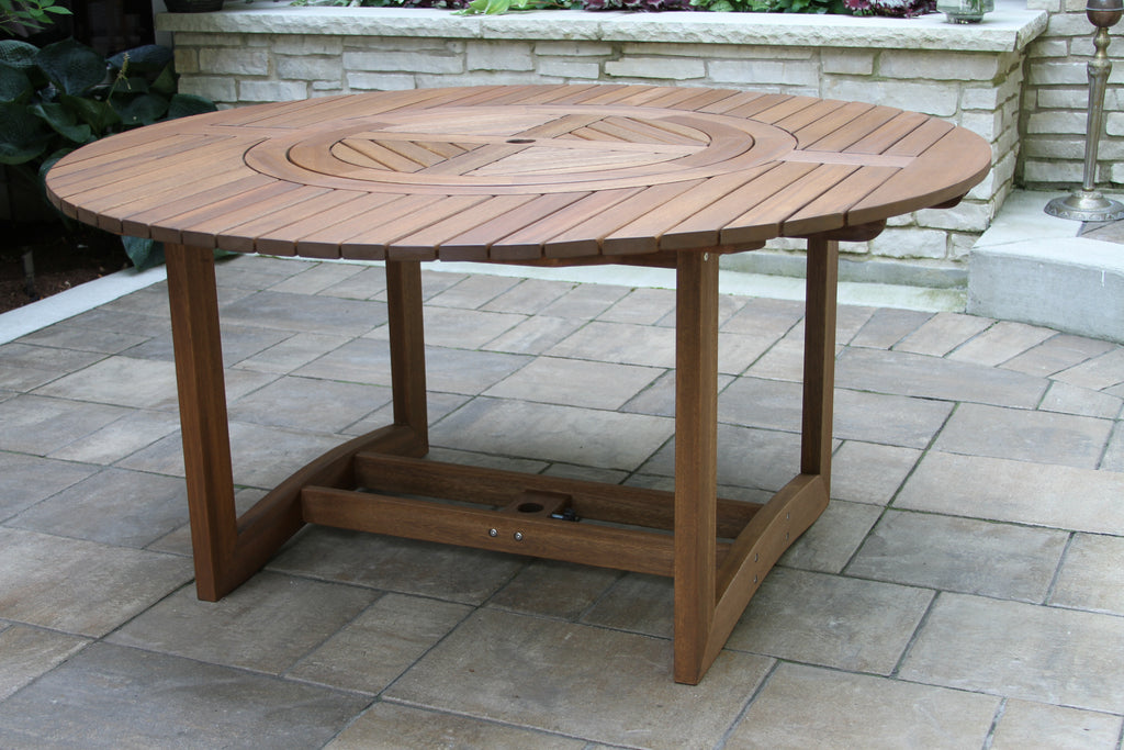 La Jolla  63″ Round Dining Table w/Lazy Susan