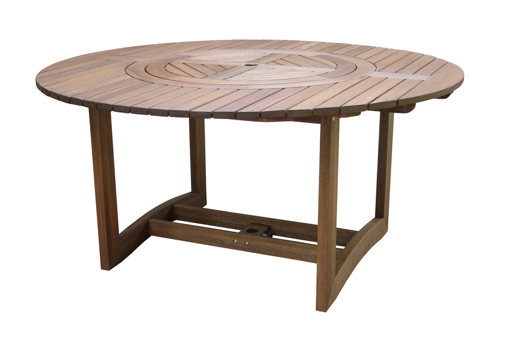 La Jolla  63″ Round Dining Table w/Lazy Susan