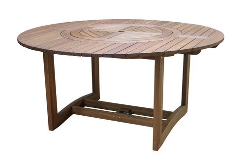 La Jolla 63″ Round Dining Table w/Lazy Susan - Outdoor - - Greathouse