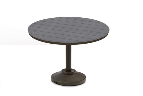 54" Rustic MGP Round Pedestal Dining Table - Marine Grade Polymer - - Greathouse