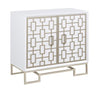 White & Champagne 2 Drawer Cabinet