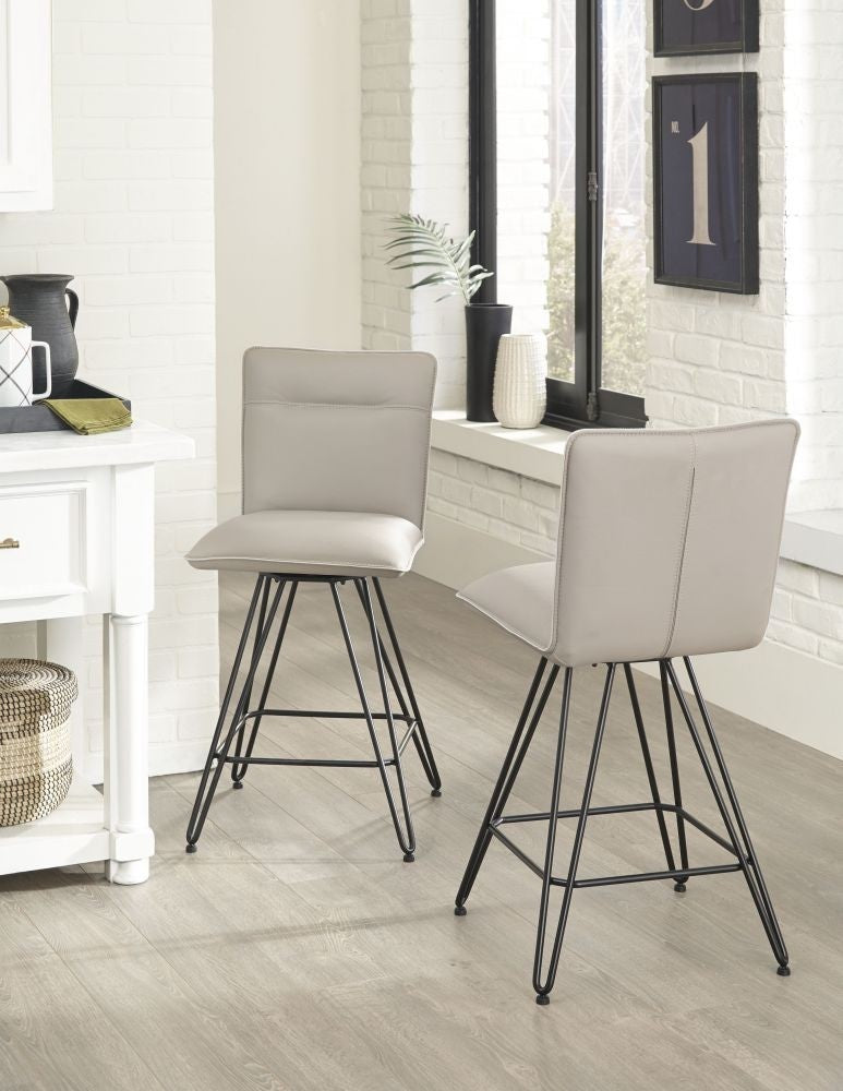 Demi Swivel Counter Stool Taupe - Bar Stools - - Greathouse