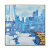 Future City Hand-Painted Canvas Artwork Oil Painting 48 x 48 - Framed