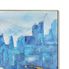 Future City Hand-Painted Canvas Artwork Oil Painting 48 x 48 - Framed