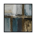 Gold City Hand-Painted Canvas Artwork Oil Painting 40 x 40 - Framed - Art - - Greathouse