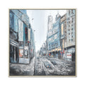 Modern City Hand-Painted Canvas Artwork Oil Painting 40 x 40 - Framed - Art - - Greathouse