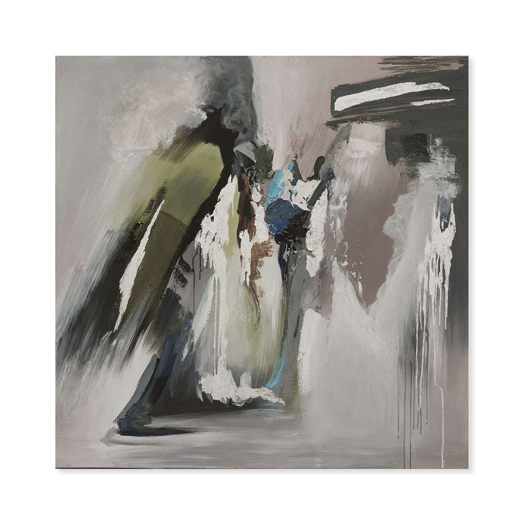 Abstract Afternoon Hand-Painted Canvas Artwork Oil Painting 50 x 50 - Framed - Art - - Greathouse