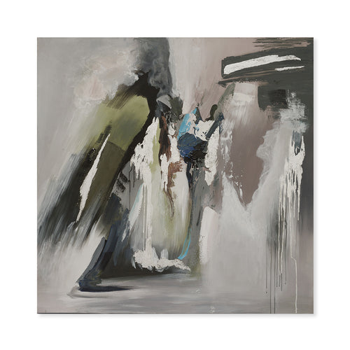 Abstract Afternoon Hand-Painted Canvas Artwork Oil Painting 50 x 50 - Framed - Art - - Greathouse