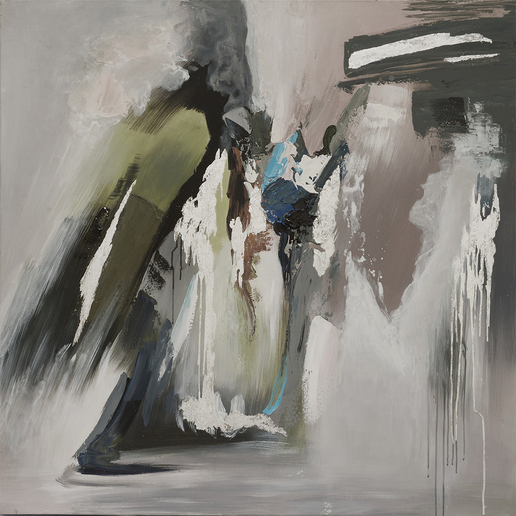Abstract Afternoon Hand-Painted Canvas Artwork Oil Painting 50 x 50 - Framed - Art - - Greathouse