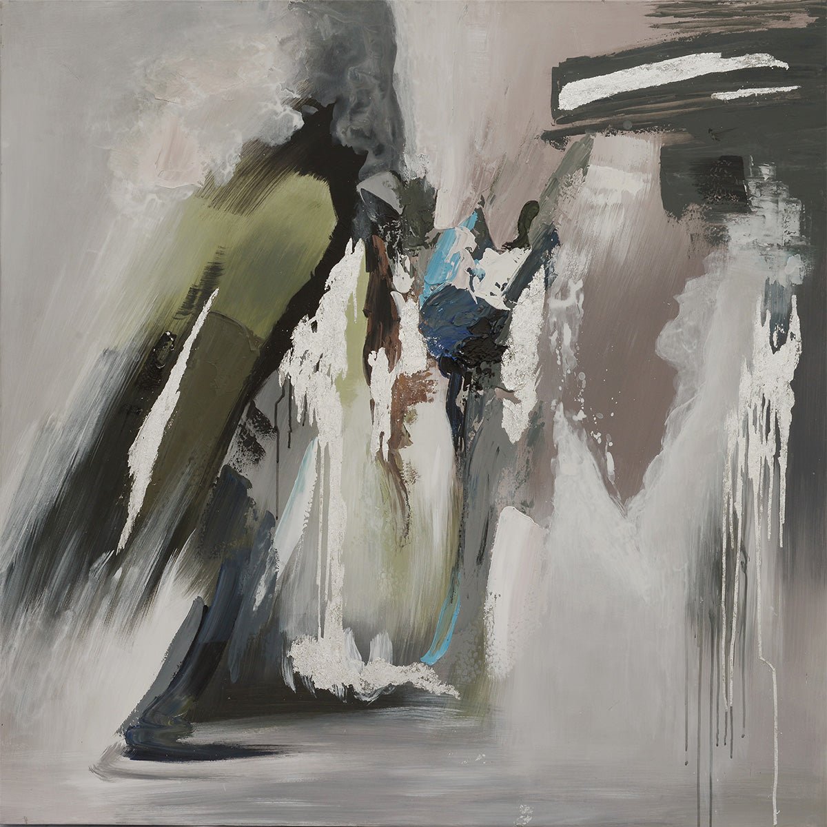 Abstract Afternoon Hand-Painted Canvas Artwork Oil Painting 50 x 50 - Framed