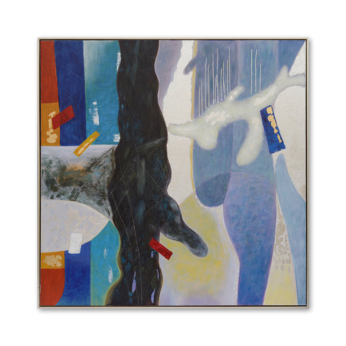 Latin Modern Hand-Painted Canvas Artwork Oil Painting 36 x 36 - Framed - Art - - Greathouse
