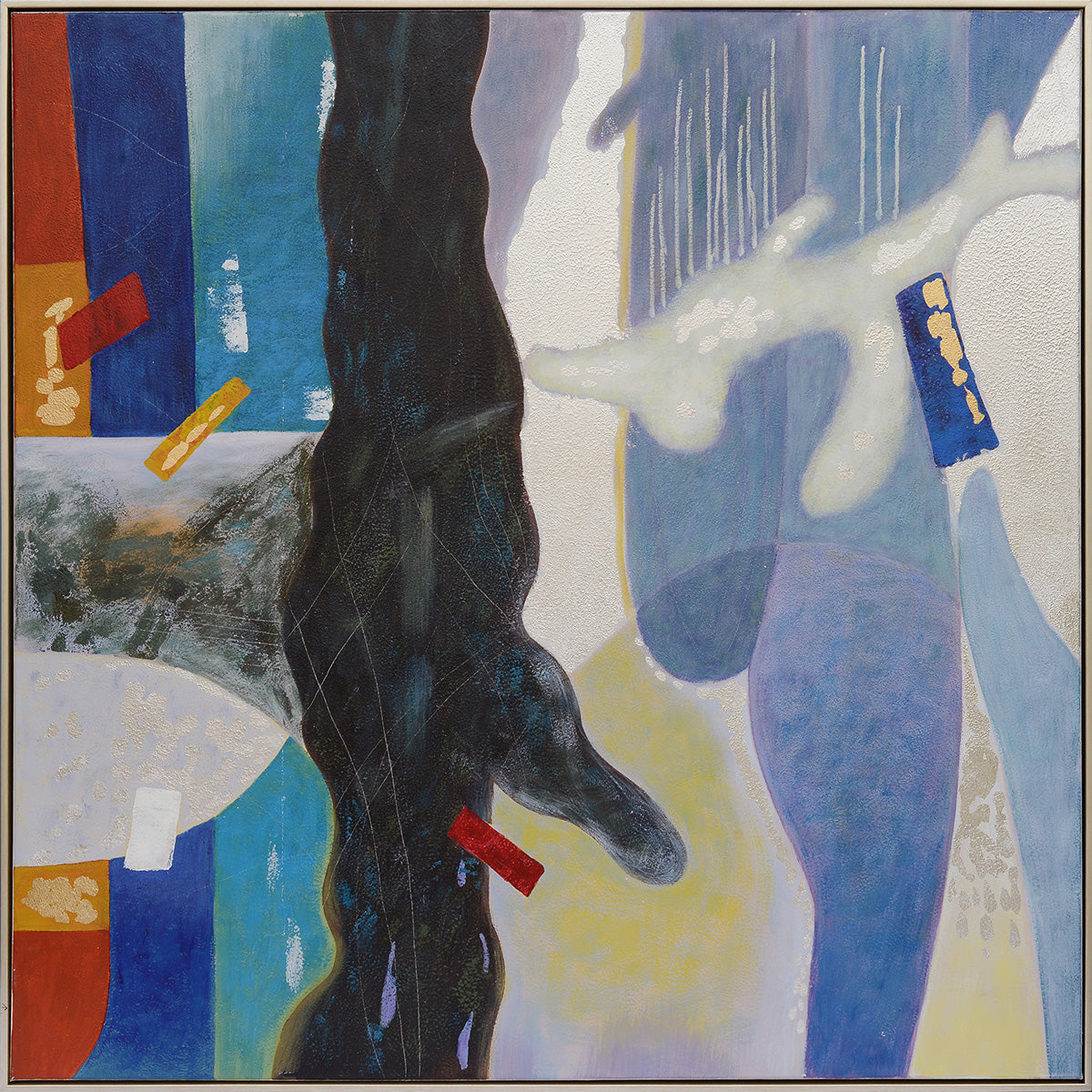 Latin Modern Hand-Painted Canvas Artwork Oil Painting 36 x 36 - Framed