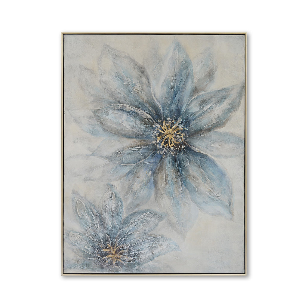 Floral Story Hand-Painted Canvas Artwork Oil Painting 36 x 48 - Framed - Art - - Greathouse