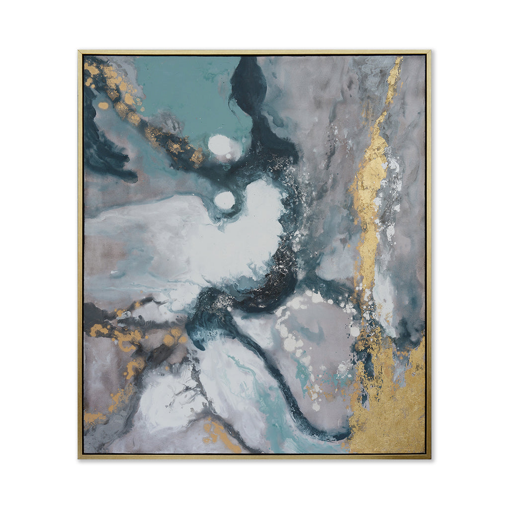 Geode Travel Hand-Painted Canvas Artwork Oil Painting 40 x 48 - Framed - Art - - Greathouse