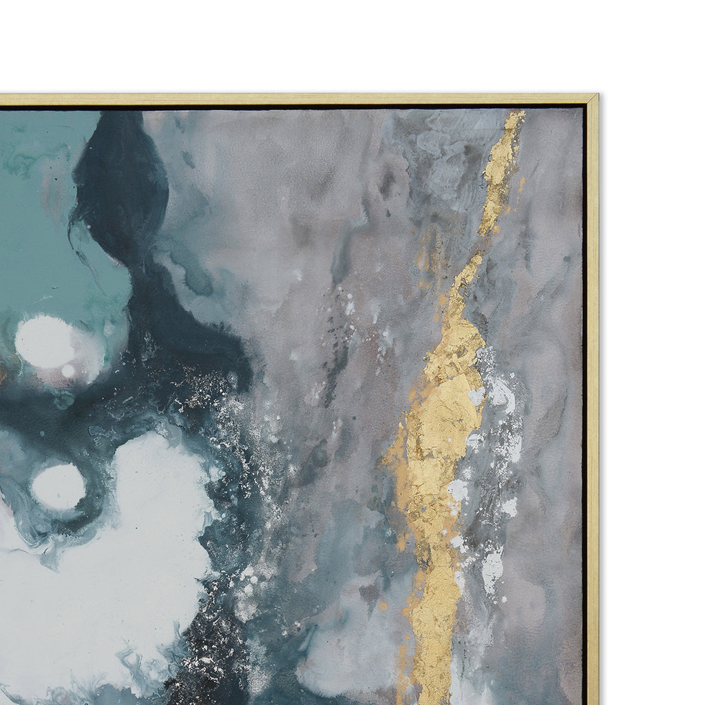 Geode Travel Hand-Painted Canvas Artwork Oil Painting 40 x 48 - Framed - Art - - Greathouse