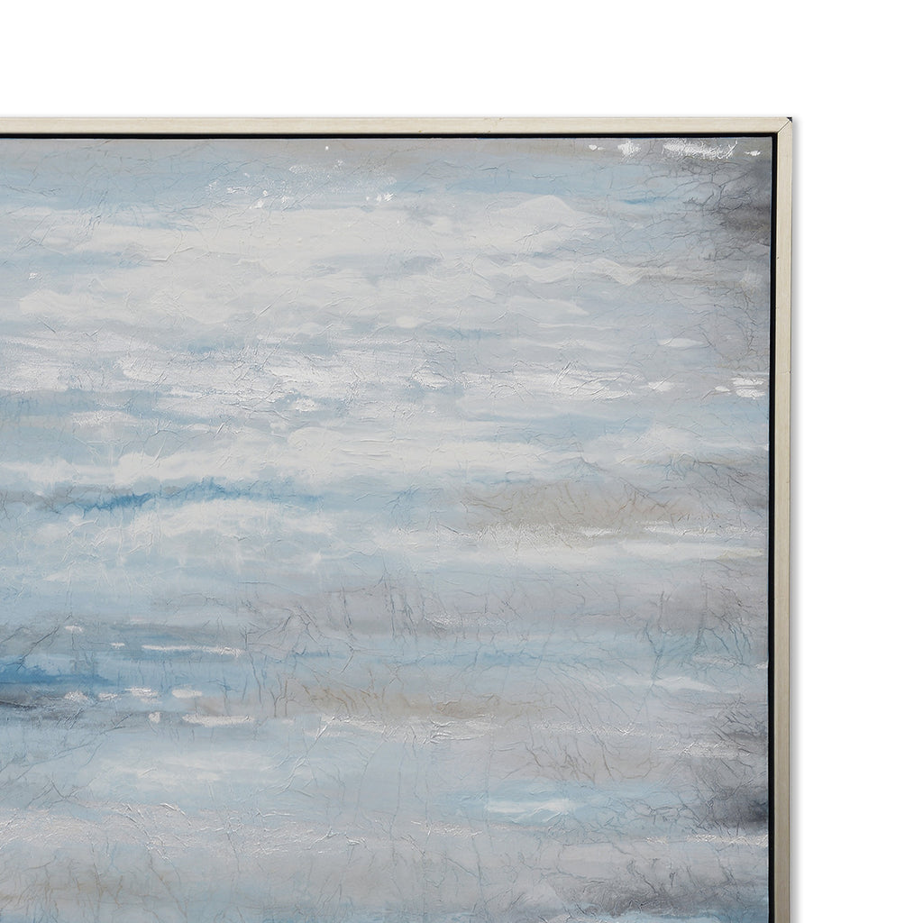 Blue Morning Hand-Painted Canvas Artwork Oil Painting 50 x 50 - Framed - Art - - Greathouse