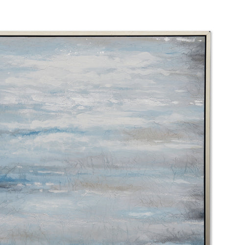Blue Morning Hand-Painted Canvas Artwork Oil Painting 50 x 50 - Framed - Art - - Greathouse