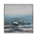 Nordic Waves Hand-Painted Canvas Artwork Oil Painting 48 x 48 - Framed - Art - - Greathouse