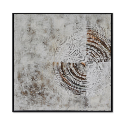 Circle Temptation Hand-Painted Canvas Artwork Oil Painting 40 x 40 - Framed - Art - - Greathouse
