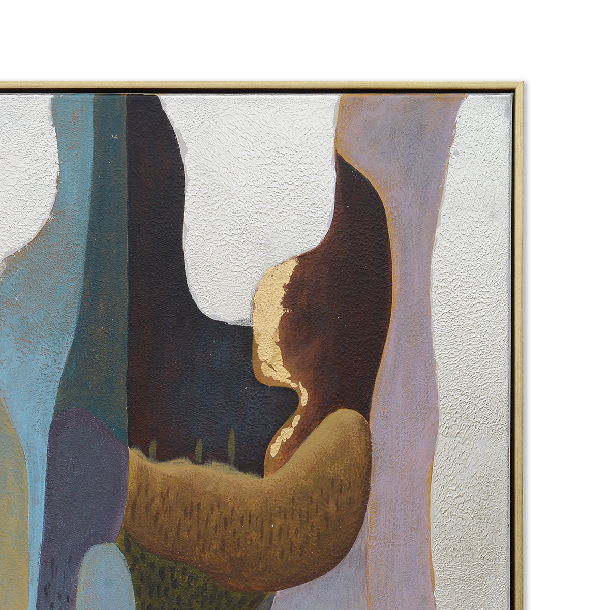 Contemporary Color Hand-Painted Canvas Artwork Oil Painting 48 x 48 - Framed