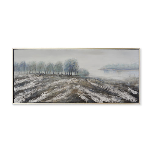 Dutch Detour Hand-Painted Canvas Artwork Oil Painting 30 x 72 - Framed - Art - - Greathouse