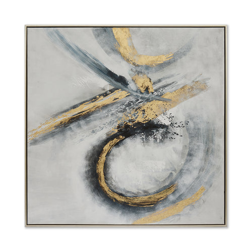 Olympic Gold Hand-Painted Canvas Artwork Oil Painting 50 x 50 - Framed - Art - - Greathouse