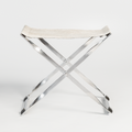 Harper Chrome Scissor Ottoman - ottomans - - Greathouse