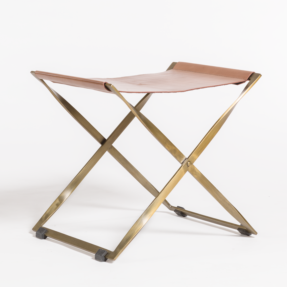 Harper Brass Scissor Ottoman