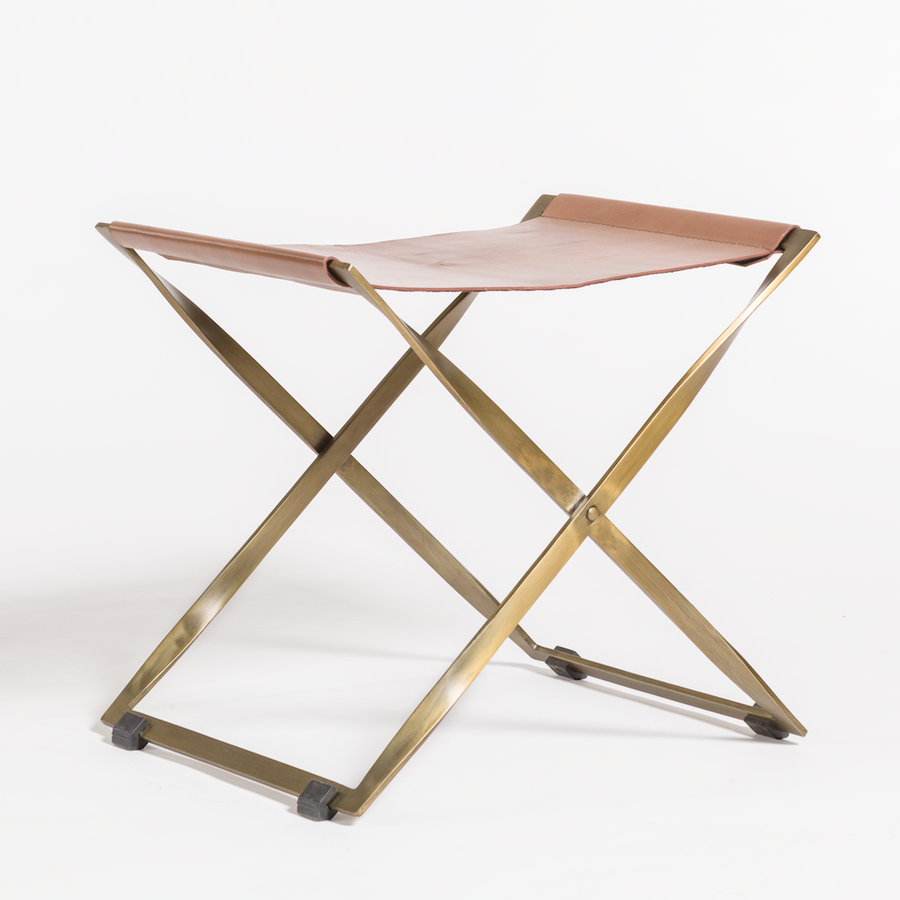 Harper Brass Scissor Ottoman