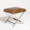 Hudson Chrome Cross Ottoman - ottomans - - Greathouse