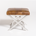 Hudson Chrome Cross Ottoman - ottomans - - Greathouse