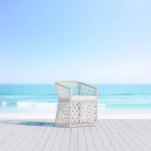 Amelia Outdoor Dining Chair - White - Outdoor Dining Chairs - - Greathouse