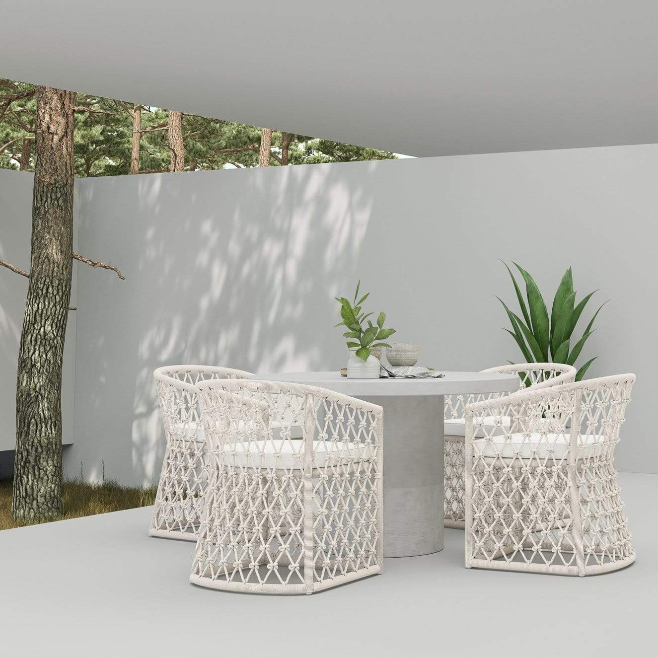 Amelia Outdoor Dining Chair - White - Outdoor Dining Chairs - - Greathouse