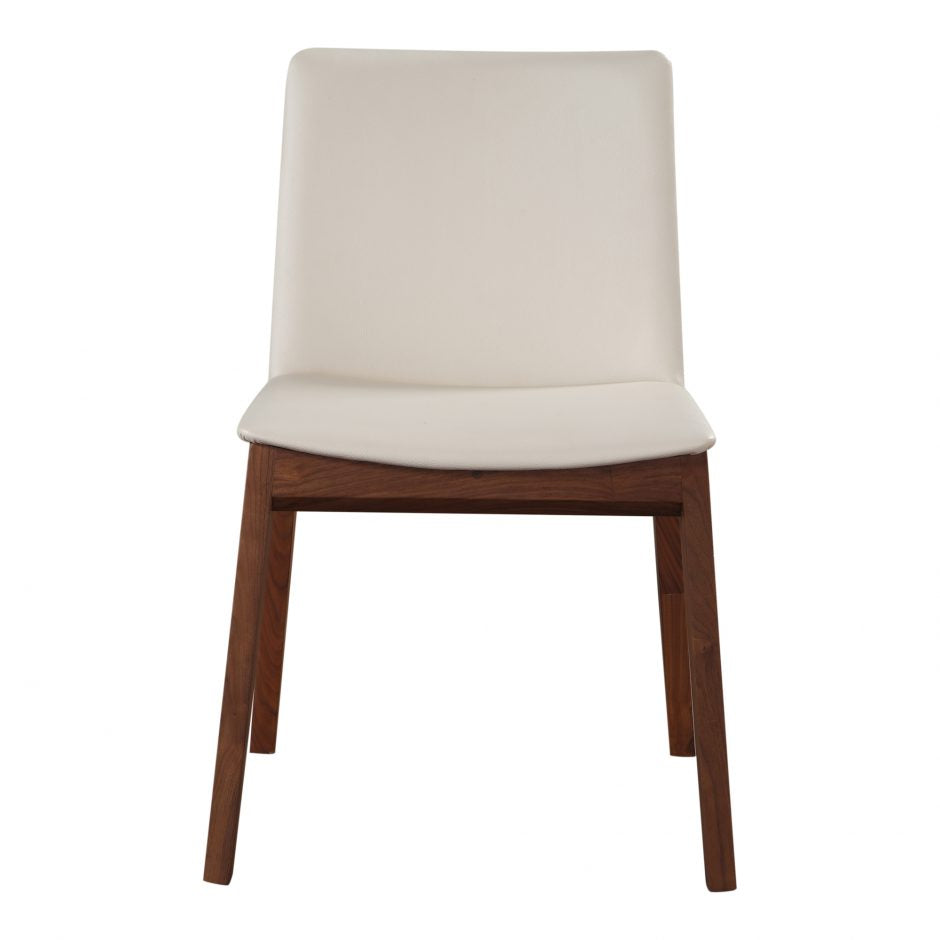 Pair of DECO DINING CHAIRs WHITE PVC