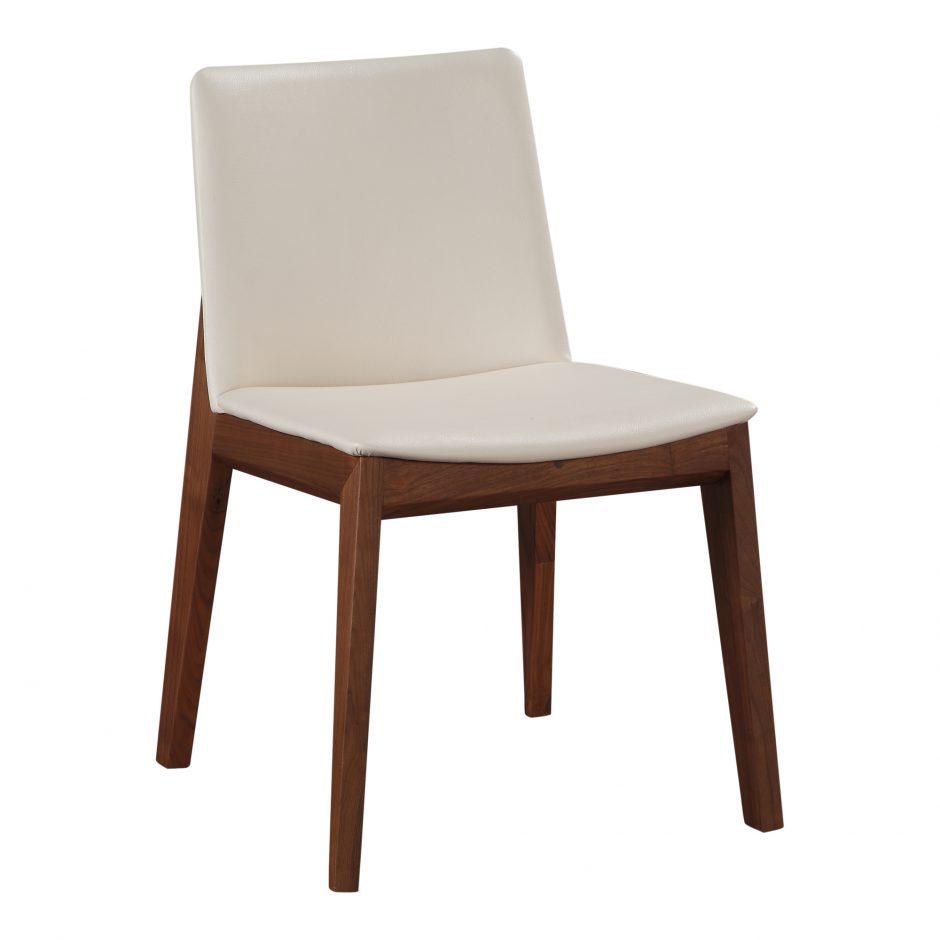 Pair of DECO DINING CHAIRs WHITE PVC