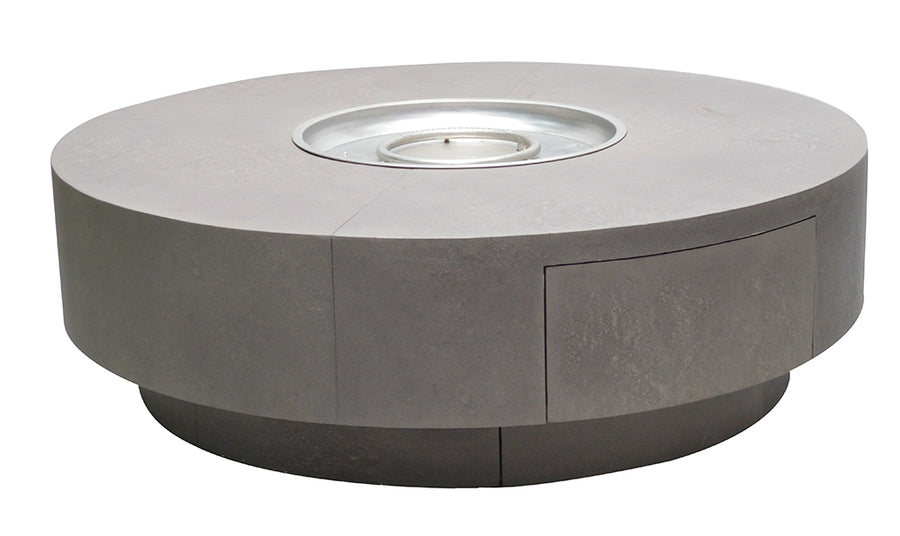 60" Round Faux Concrete Firetable