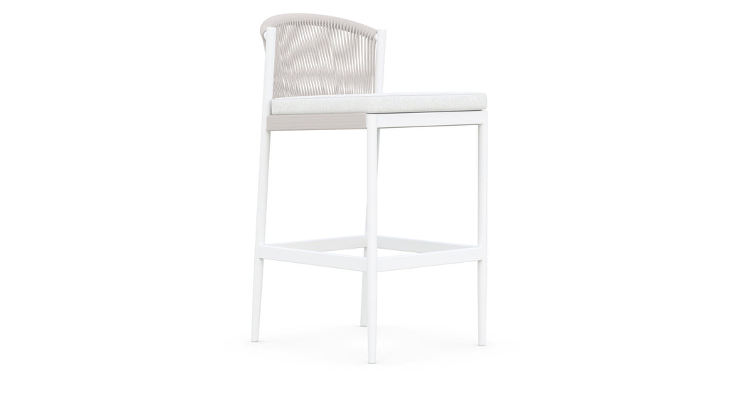 Catalina Outdoor Bar Stool - White - outdoor bar counter stool - - Greathouse