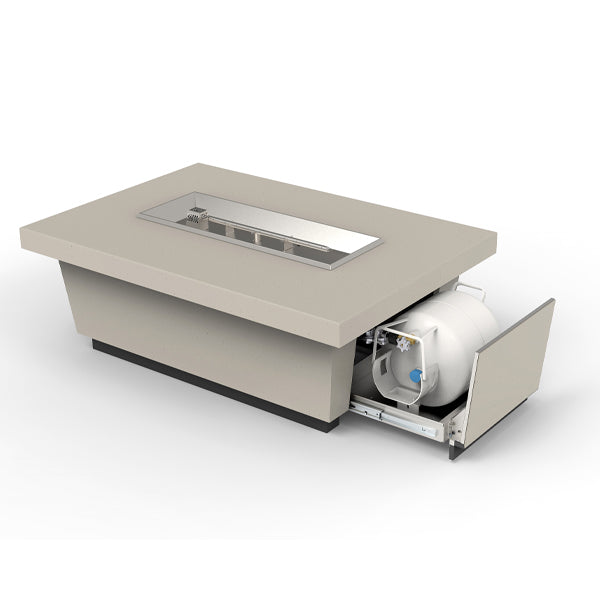 Contempo Rectangle Firetable Horizontal Propane Tank