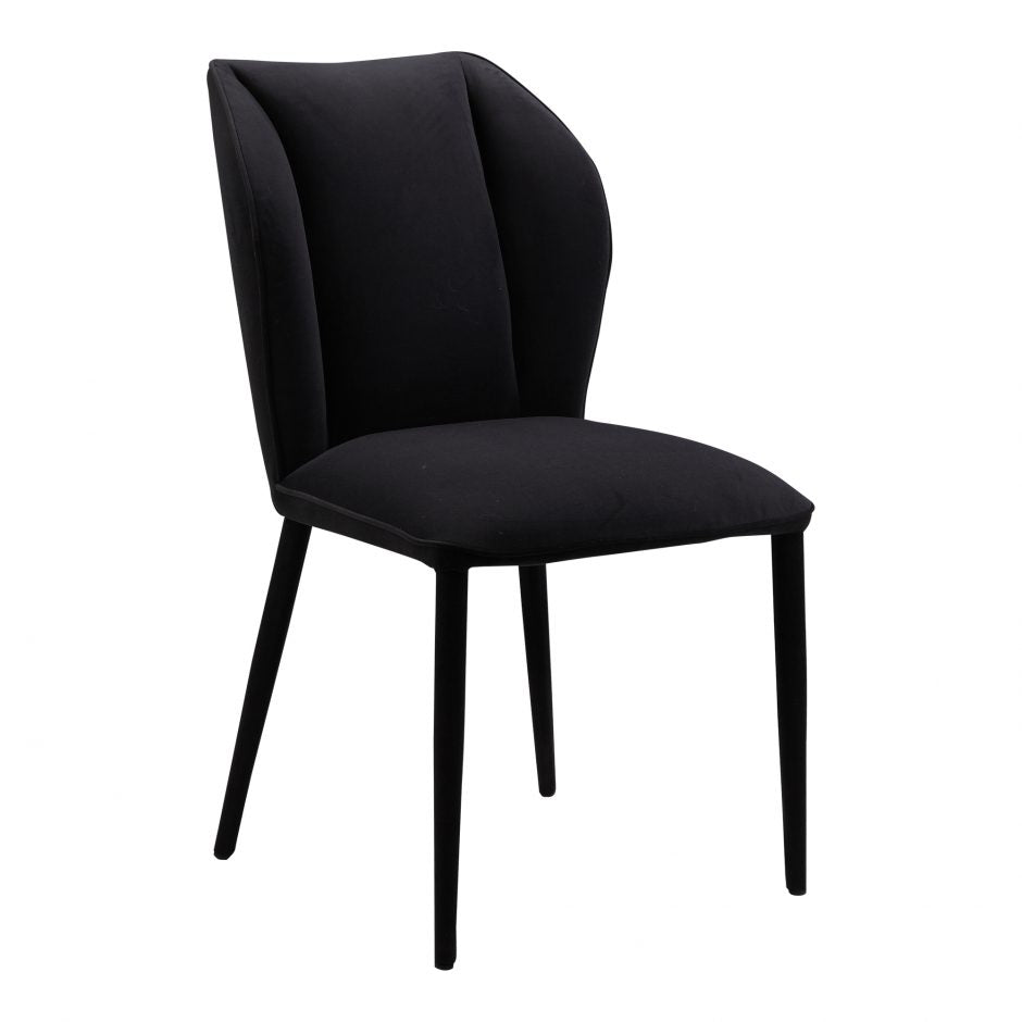 くろはな BOSCO Dining chair Italian Dining Chair in Black Lacquered Oak and White Upholstery