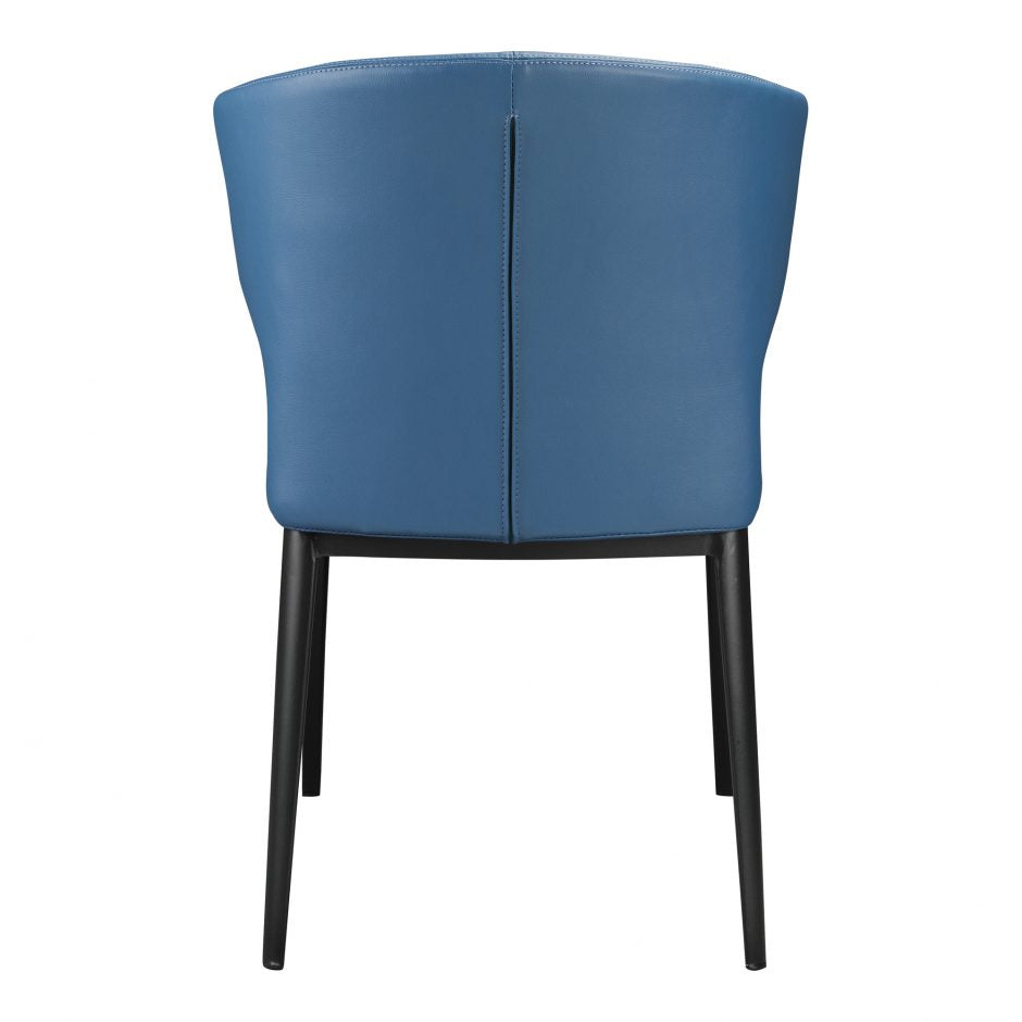 Pair of DELANEY SIDE CHAIRs STEEL BLUE - Dining Chairs - - Greathouse