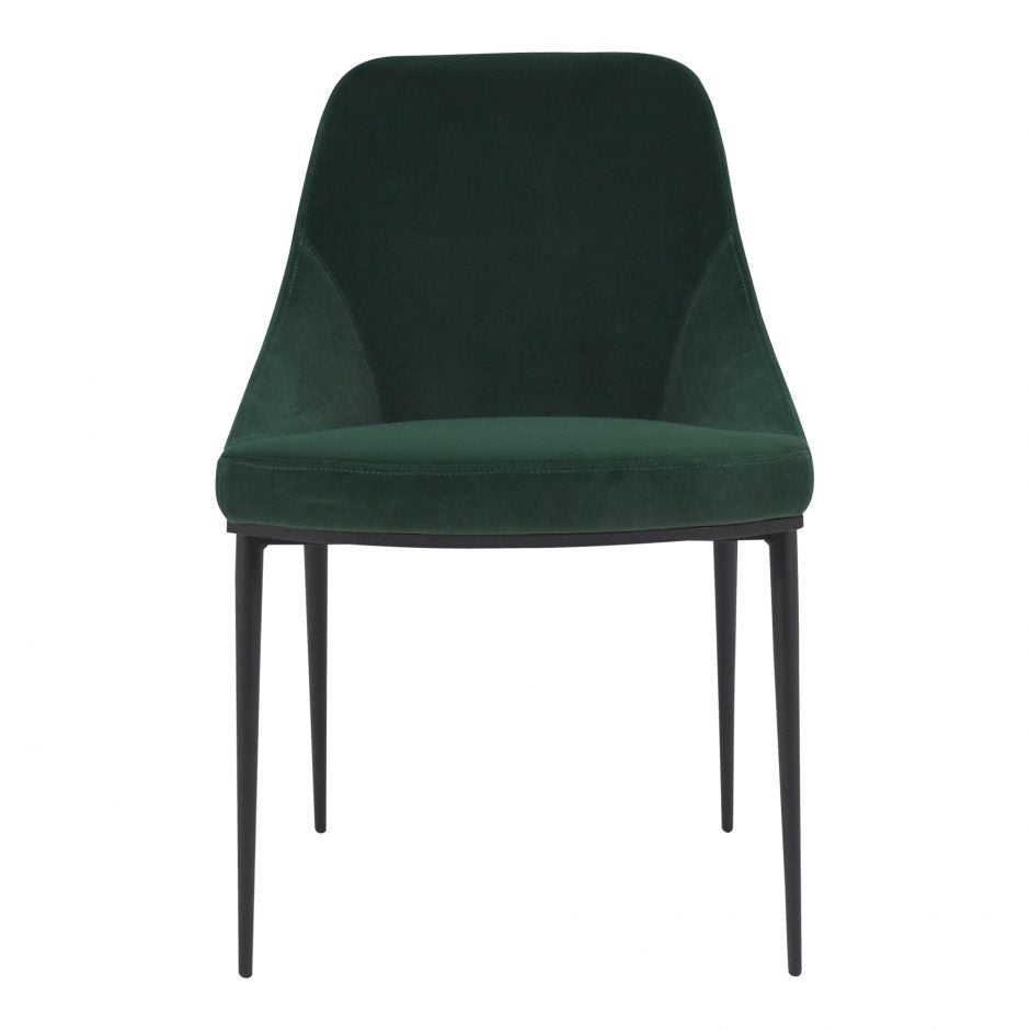 Pair of  SEDONA DINING CHAIRs GREEN VELVET