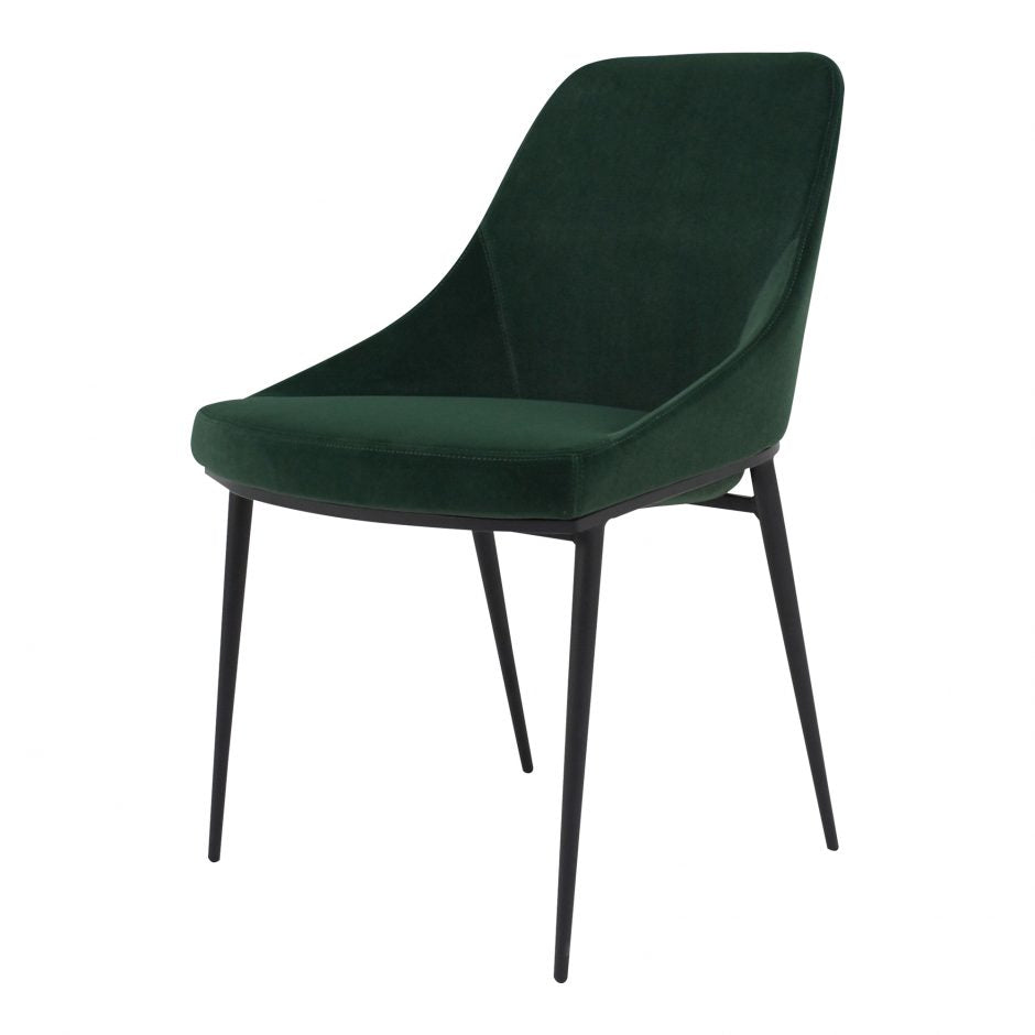 Pair of  SEDONA DINING CHAIRs GREEN VELVET