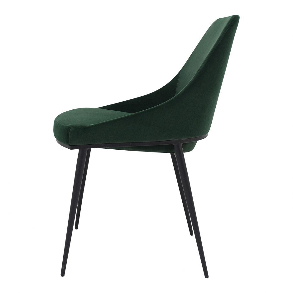 Pair of  SEDONA DINING CHAIRs GREEN VELVET