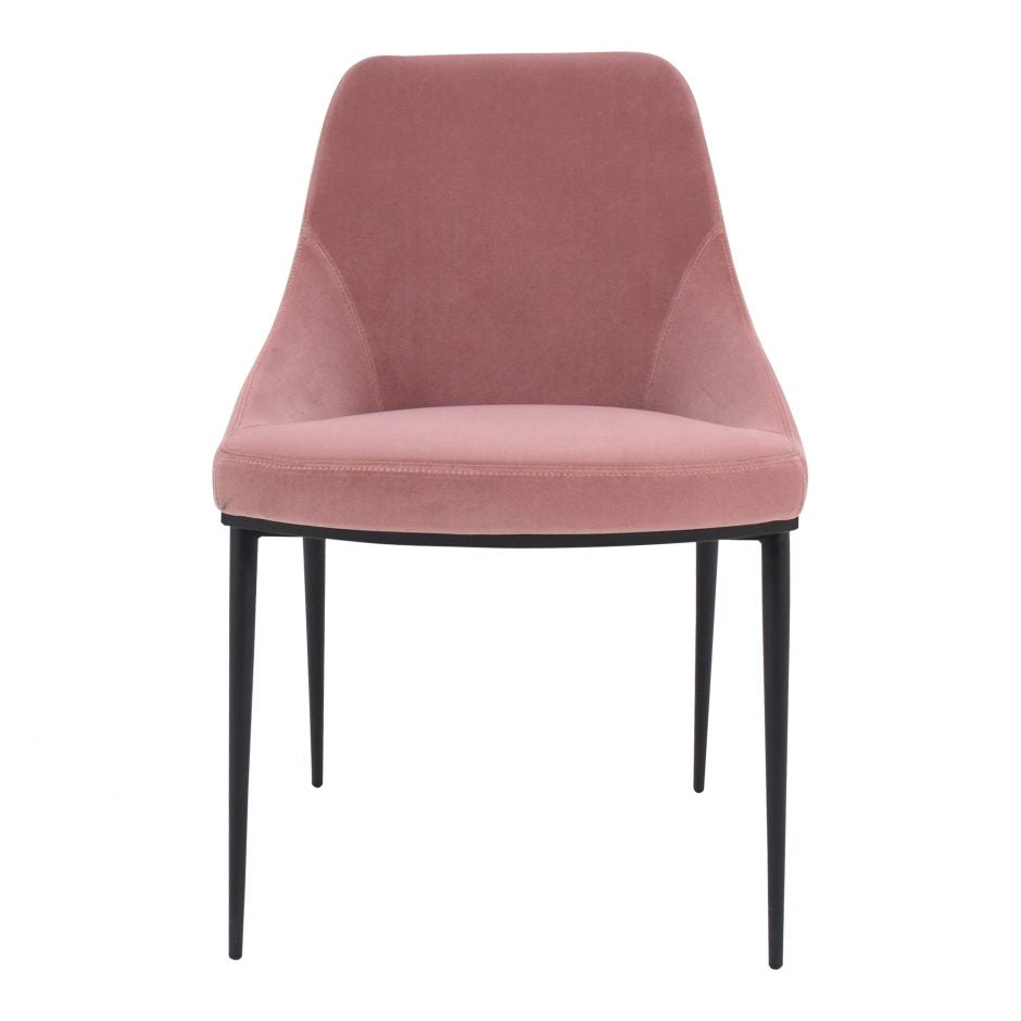 Pair of SEDONA DINING CHAIRs PINK VELVET - Dining Chairs - - Greathouse