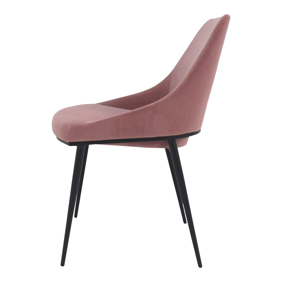 Pair of SEDONA DINING CHAIRs PINK VELVET - Dining Chairs - - Greathouse
