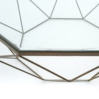 GEOMETRIC COFFEE TABLE-ANTIQUE BRASS