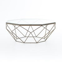 GEOMETRIC COFFEE TABLE-ANTIQUE BRASS