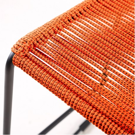 Shasta Stool Set of 2 - Tangerine - Outdoor Rope - - Greathouse