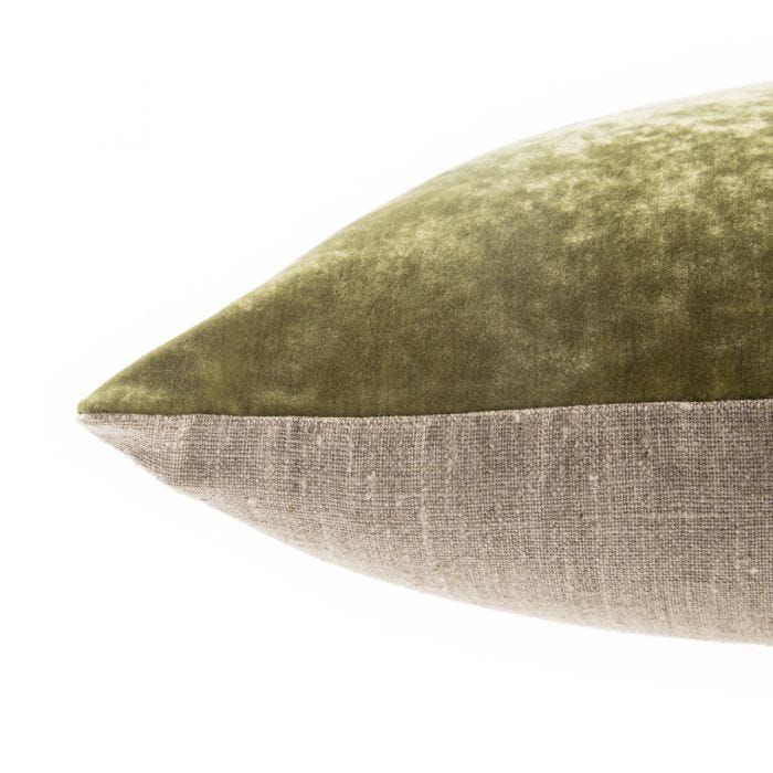 Luxe Ecru Olive - Throw Pillows - - Greathouse